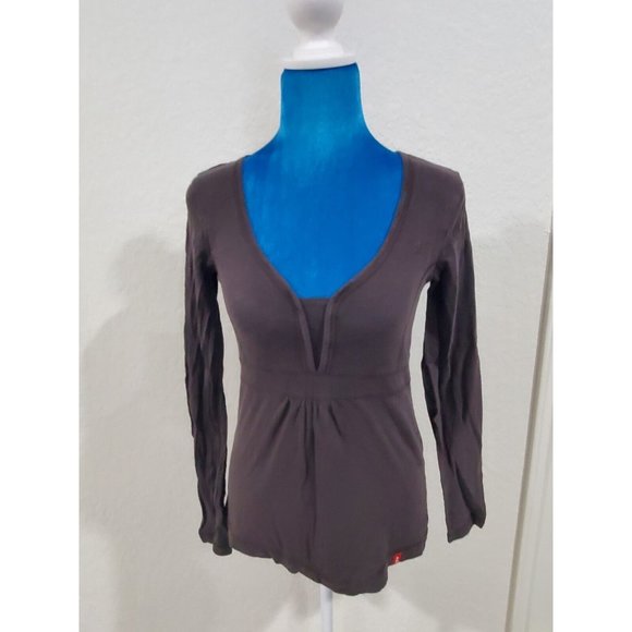 edc by Esprit Brown Longsleeve Shirt Top Size XS - Picture 1 of 9